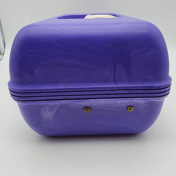 Vintage Caboodles Makeup Case Purple Swirl Mirror Slide Out Trays 3 Tiers 920381 - Picture 8 of 16
